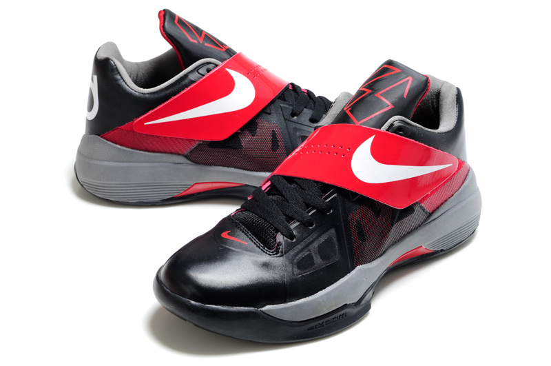 Nike Kevin Durant 4 Black Red White Logo Shoes - Click Image to Close