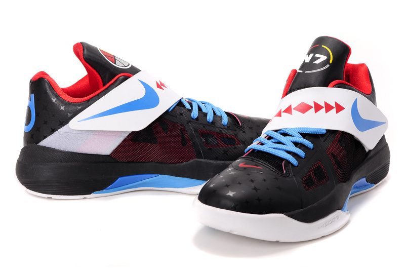 Nike Kevin Durant 4 Black White Baby Blue Shoes - Click Image to Close
