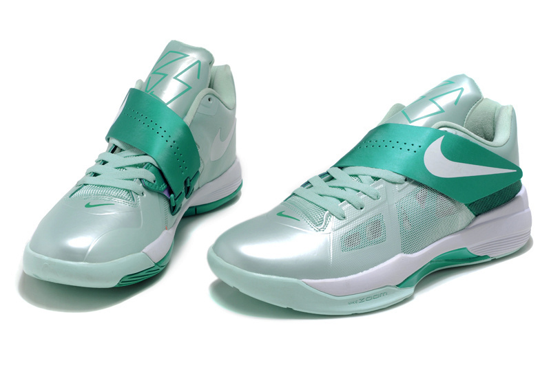 Nike Kevin Durant 4 Light Green White Shoes - Click Image to Close