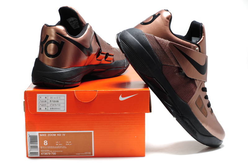 Nike Kevin Durant 4 Shine Coffe Black Logo Shoes - Click Image to Close