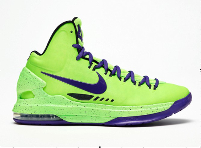 Nike KD 5 High Light Green Blue Basketball Shoes - Click Image to Close