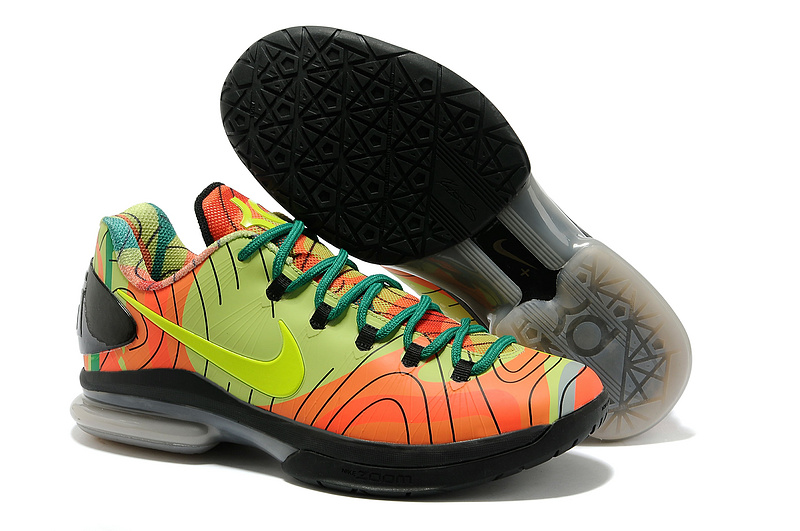 Nike Kevin Durant 5 Orange Green Black Shoes