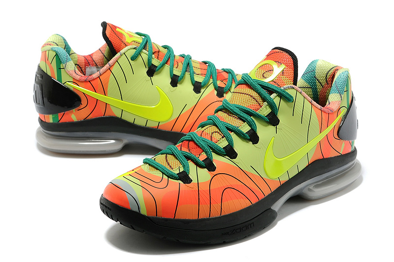 Nike Kevin Durant 5 Orange Green Black Shoes