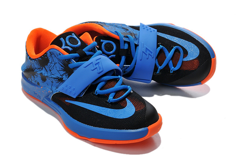 Kid's Kevin Durant 7 Blue Black Orange - Click Image to Close