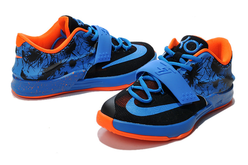 Kid's Kevin Durant 7 Blue Black Orange