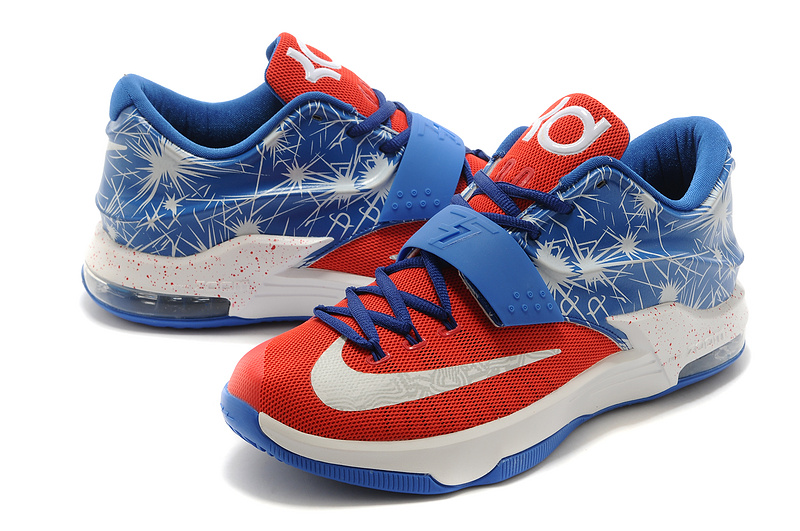 Buy Real Nike Kevin Durant 7 Blue Red White Basketball Shoes