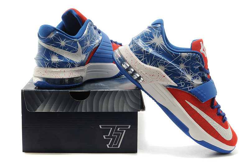 Nike Kevin Durant 7 Blue Red White Basketball Shoes