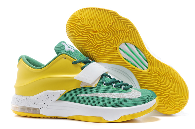 Nike Kevin Durant 7 Green Yellow White Basketball Shoes - Click Image to Close