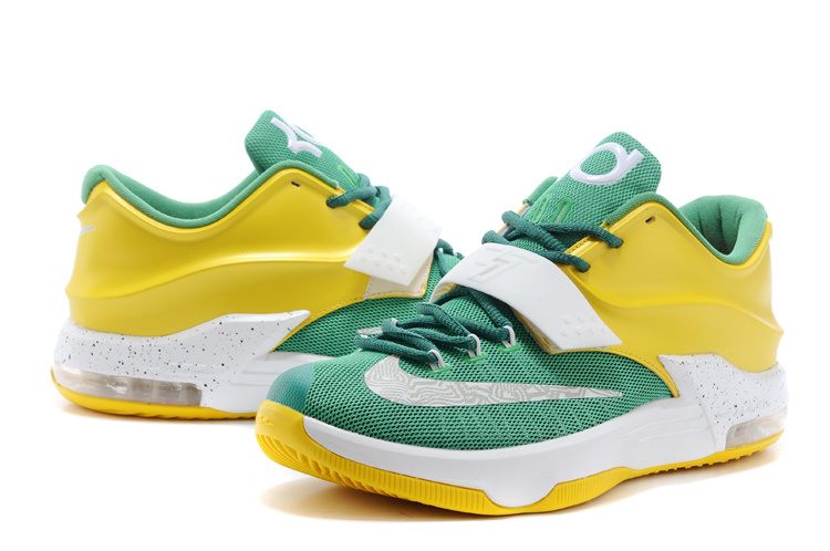 Nike Kevin Durant 7 Green Yellow White Basketball Shoes - Click Image to Close