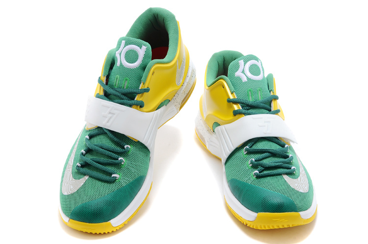 Nike Kevin Durant 7 Green Yellow White Basketball Shoes - Click Image to Close