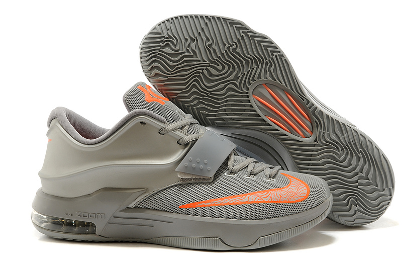 Nike Kevin Durant 7 Grey Orange Basketball Shoes