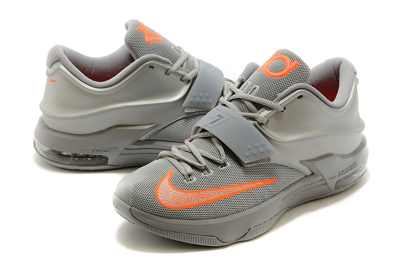 Nike Kevin Durant 7 Grey Orange Basketball Shoes