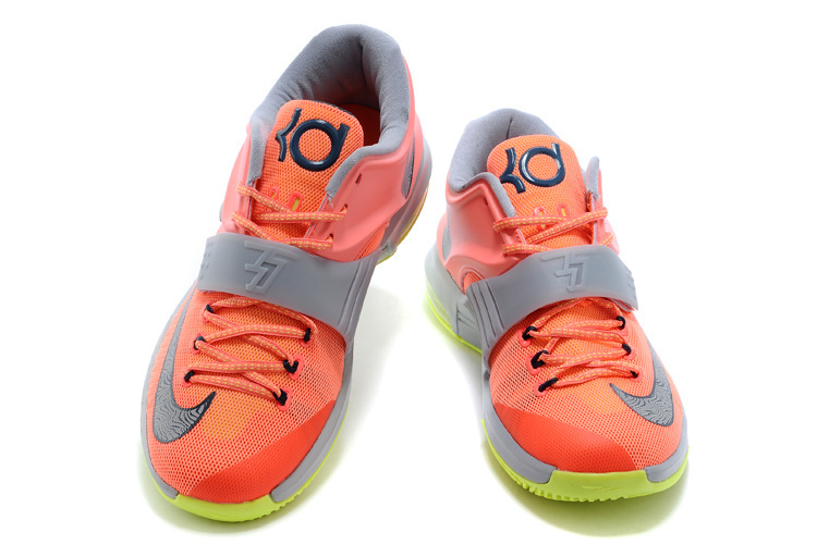 Nike Kevin Durant 7 Grey Orange Yellow Basketball Shoes