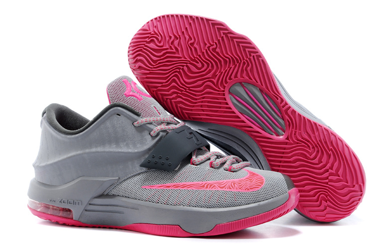 Nike Kevin Durant 7 Grey Pink Basketball Shoes - Click Image to Close