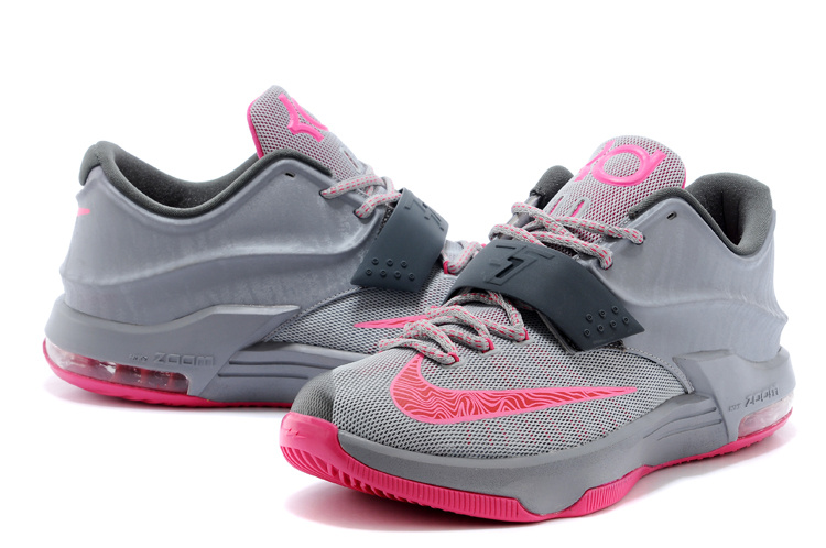 Nike Kevin Durant 7 Grey Pink Basketball Shoes - Click Image to Close