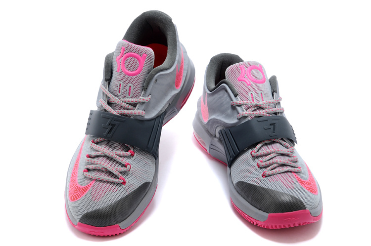 Nike Kevin Durant 7 Grey Pink Basketball Shoes - Click Image to Close