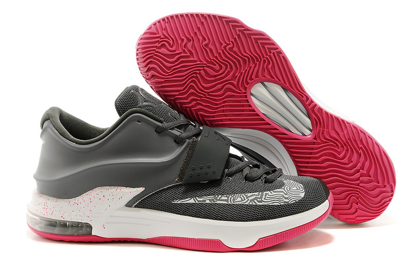 Nike KD 7 N7 GreyWhite Red Shoes - Click Image to Close