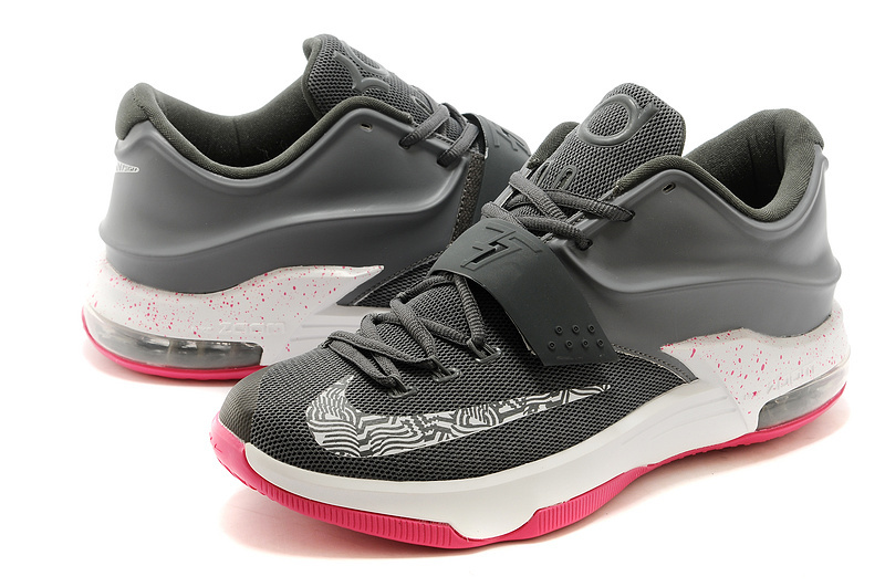 Nike Kevin Durant 7 N7 Grey White Red Shoes - Click Image to Close