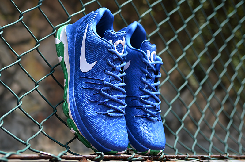 Nike KD 8 Air Zoom Cushion Blue White Green Shoes - Click Image to Close