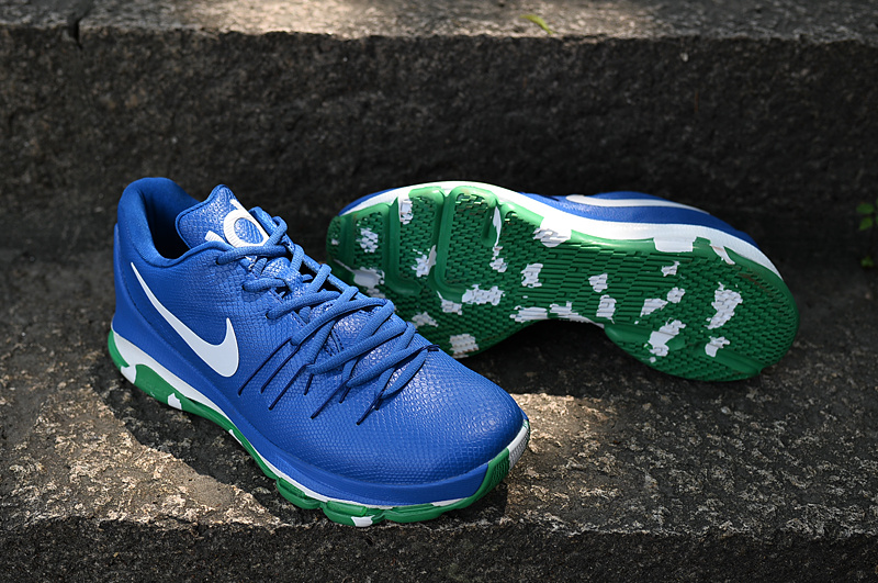 Nike KD 8 Air Zoom Cushion Blue White Green Shoes - Click Image to Close