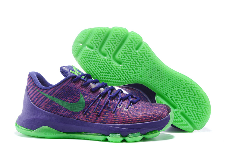 Nike KD 8 Fluorscent Purple Green Basketball Shoes