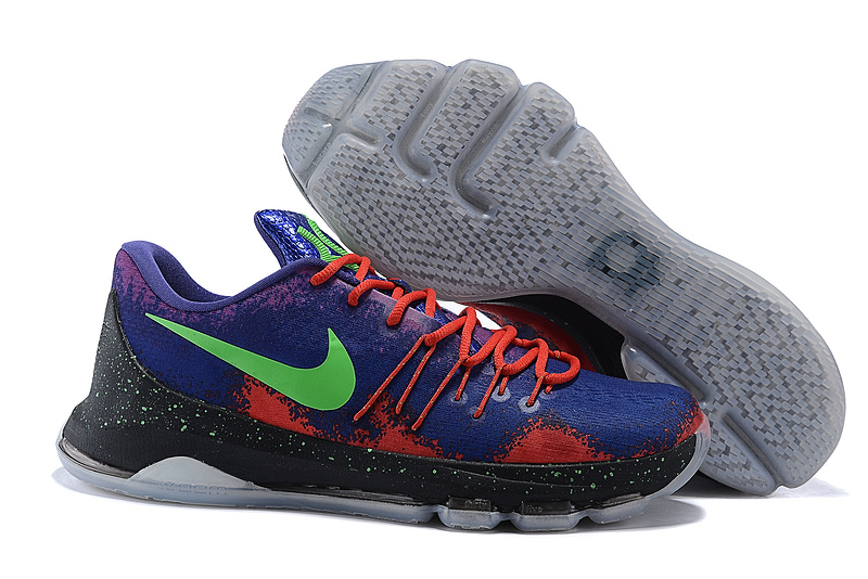 Nike KD 8 Purple Blue Green Basketball Shoes