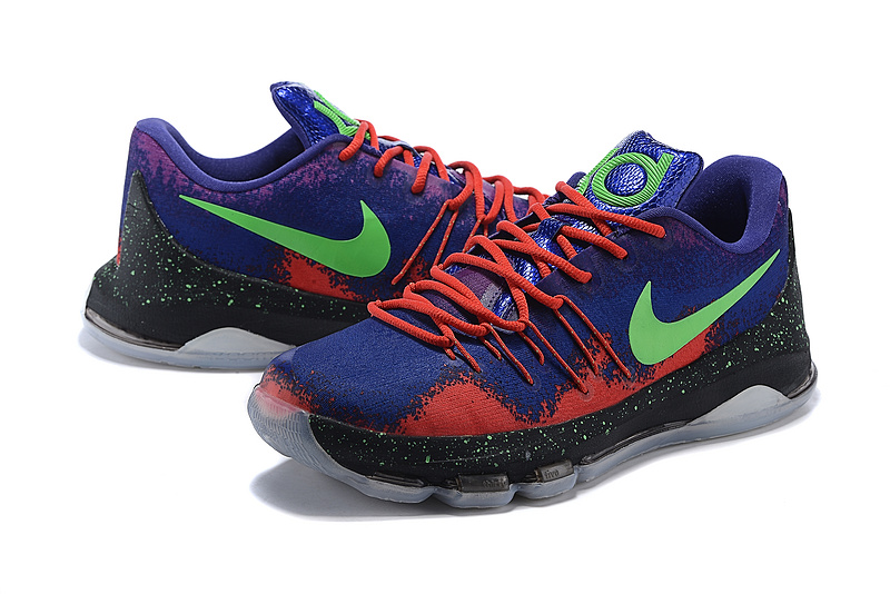 Nike KD 8 Purple Blue Green Basketball Shoes - Click Image to Close