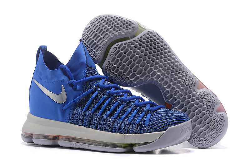 Nike KD 9 Elite Blue Silver Shoes - Click Image to Close