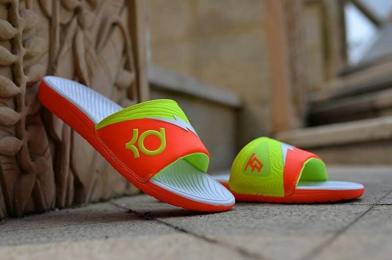 Nike KD Hydro Fluorscent Green Orange Sandal