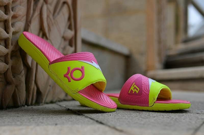 Nike KD Hydro Fluorscent Green Pink Sandal - Click Image to Close