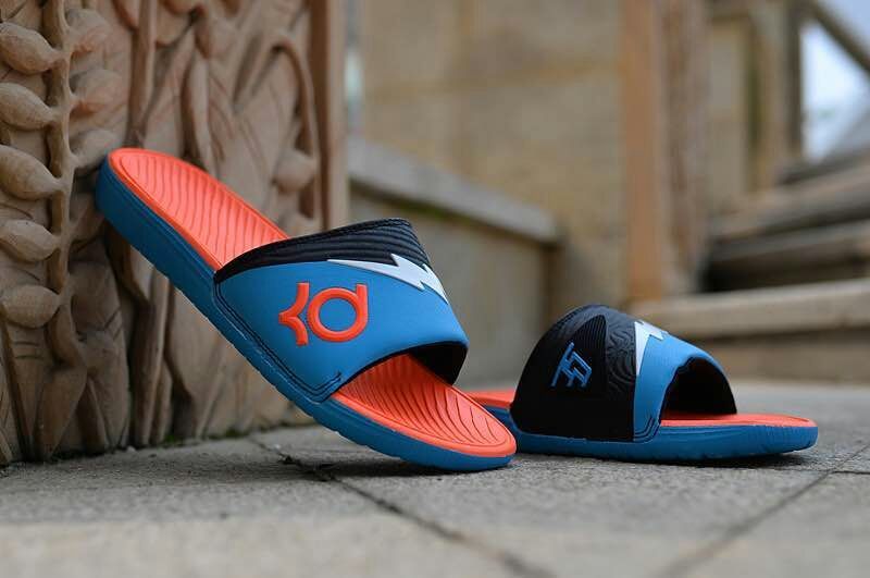 Nike KD Hydro Sky Blue Orange Sandal - Click Image to Close