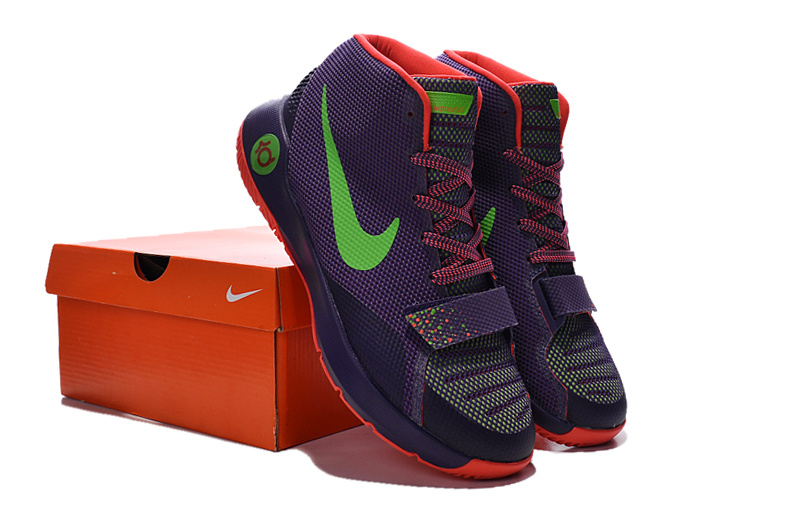 Nike KD Trey 5 III Purple Orange Green Shoes - Click Image to Close