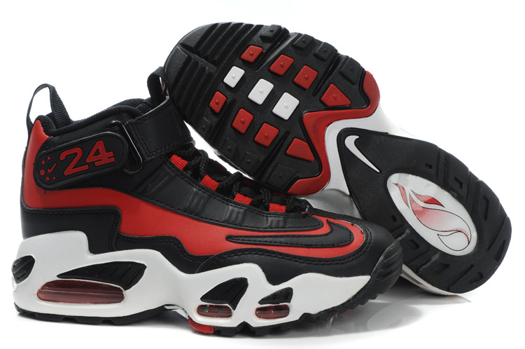 Women's Nike Ken Griffe Black Red White Shoes - Click Image to Close