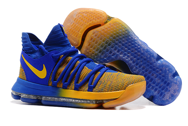 Nike Kevin Durant 10 Blue Yellow Shoes - Click Image to Close