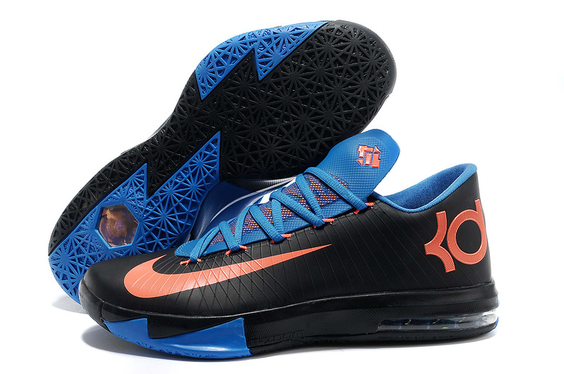 Nike Kevin Durant 6 Low Black Blue Orange - Click Image to Close