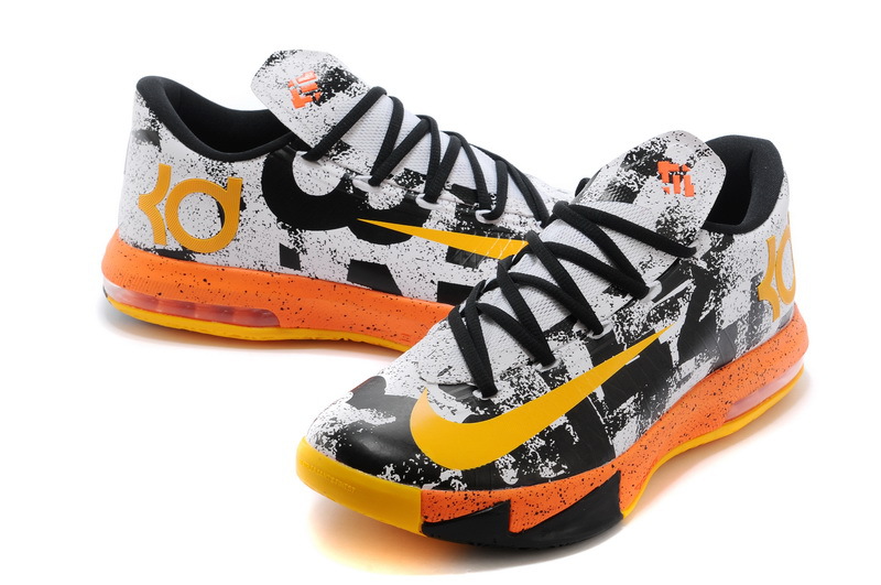 Nike Kevin Durant 6 PS MVP White Black Yellow Orange Shoes - Click Image to Close