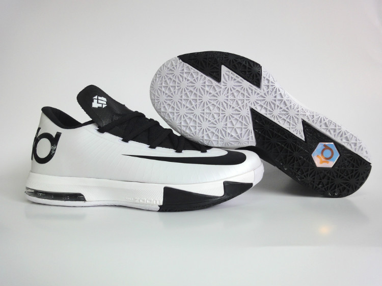 Nike Kevin Durant 6 Low White Black - Click Image to Close