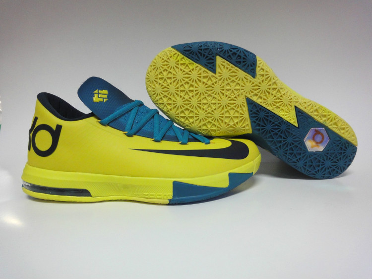 Nike Kevin Durant 6 Low Yellow Blue Black - Click Image to Close