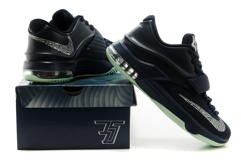 Nike Kevin Durant 7 All Black White Logo Basketball Shoes