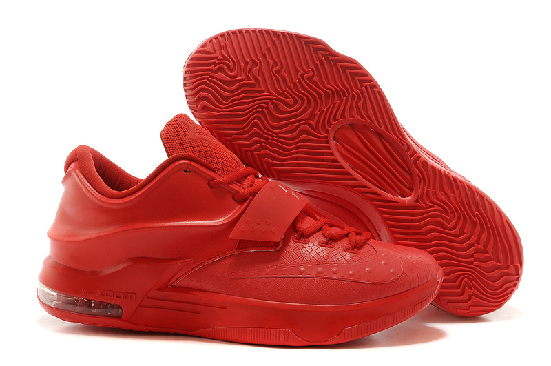 Nike Kevin Durant 7 All Red Snakeskin Shoes