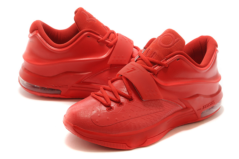 Nike Kevin Durant 7 All Red Snakeskin Shoes