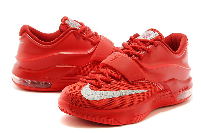 Nike Kevin Durant 7 All Red White Logo Basketball Shoes - Click Image to Close