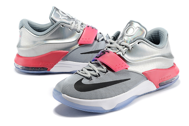 Nike Kevin Durant 7 All Star Grey Silver Red Shoes - Click Image to Close