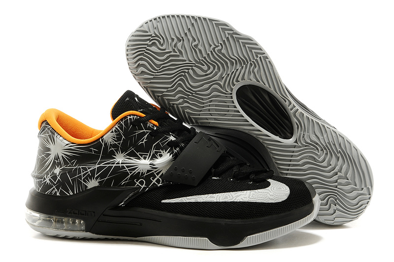 Nike Kevin Durant 7 Black White Basketball Shoes - Click Image to Close