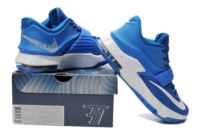 Nike Kevin Durant 7 Blue White Shoes - Click Image to Close