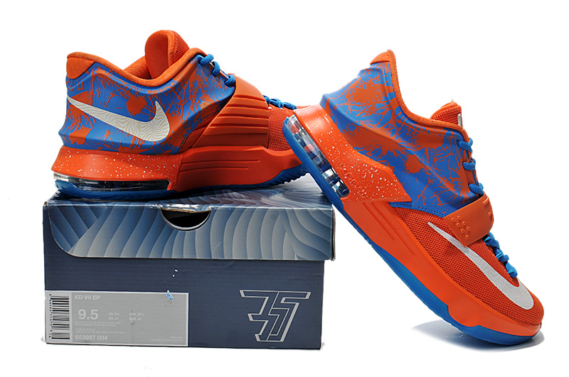 Nike Kevin Durant 7 Orange Blue Shoes - Click Image to Close