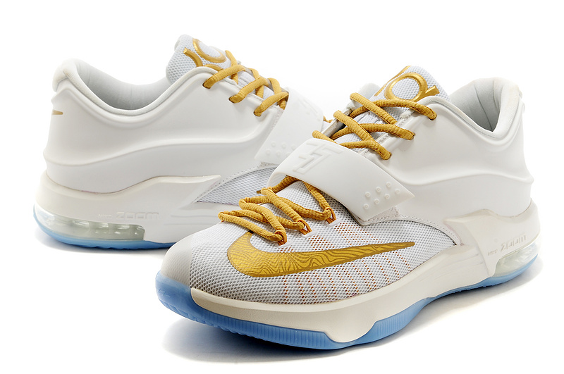 Buy Real Nike Kevin Durant 7 White Gold Baby Blue