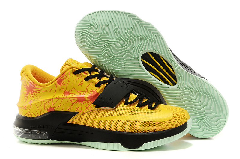 Nike Kevin Durant 7 Yellow Black Basketball Shoes - Click Image to Close