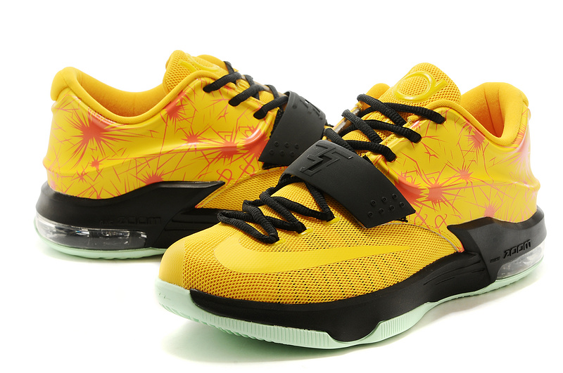 Nike Kevin Durant 7 Yellow Black Basketball Shoes - Click Image to Close