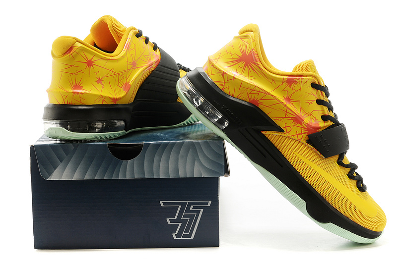 Nike Kevin Durant 7 Yellow Black Basketball Shoes - Click Image to Close